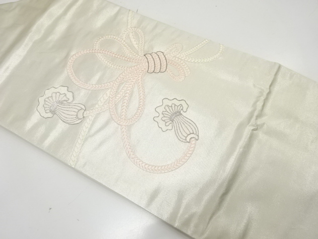 JAPANESE NAGOYA OBI / EMBROIDERY / KUMIHIMO CORD PATTERN